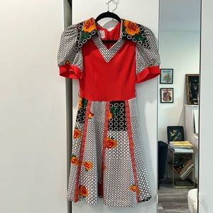 Rare Japanese vintage 70s floral mini dress XS